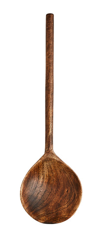 hand-carved mango wood serving spoon product image on white background