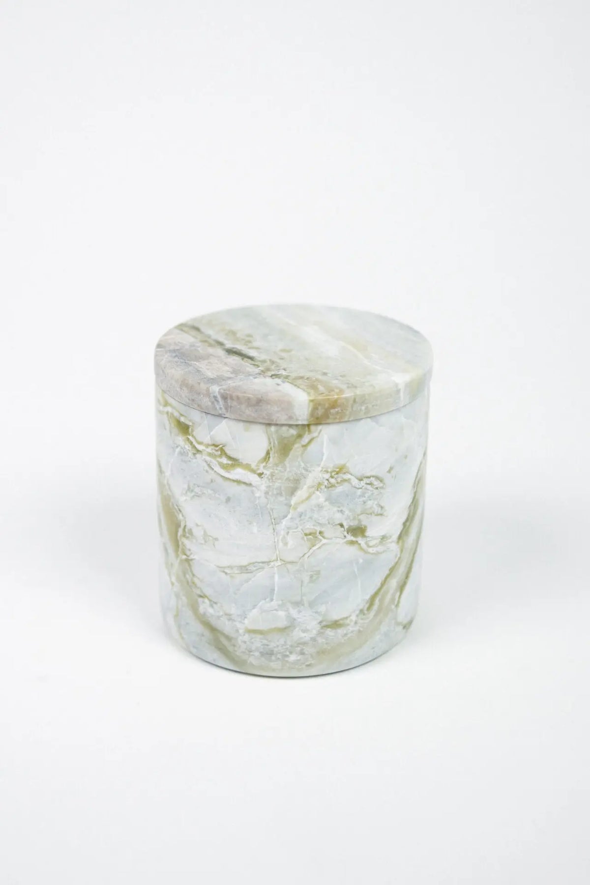 Mauro blood orange and grapefruit candle in a green marble holder by Olsson & Jensen