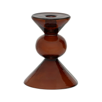 Mesi stacked recycled glass candlestick in brick by Urban Nature Culture