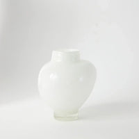 Mila small white glass vase with an irregular shape by Olsson & Jensen