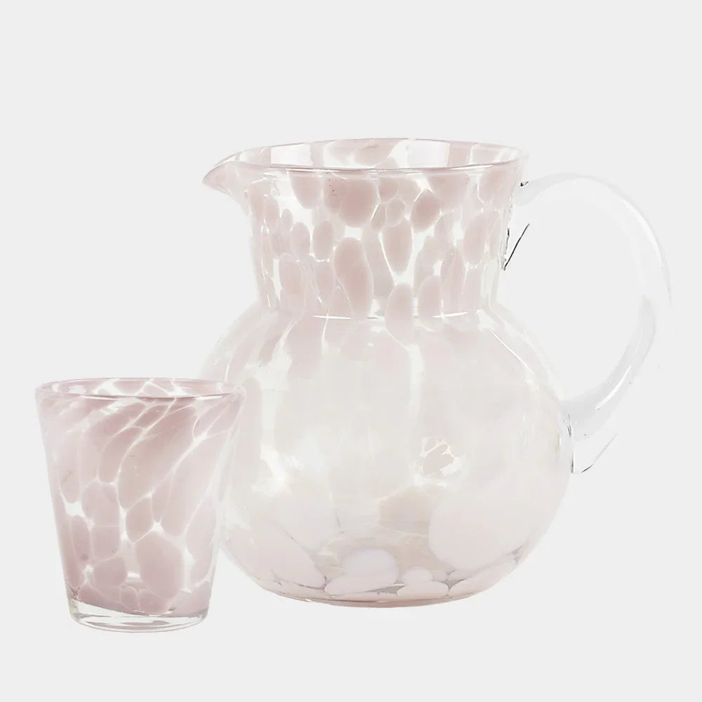 Milano pink glass jug with a matching tumbler by Olsson & Jensen