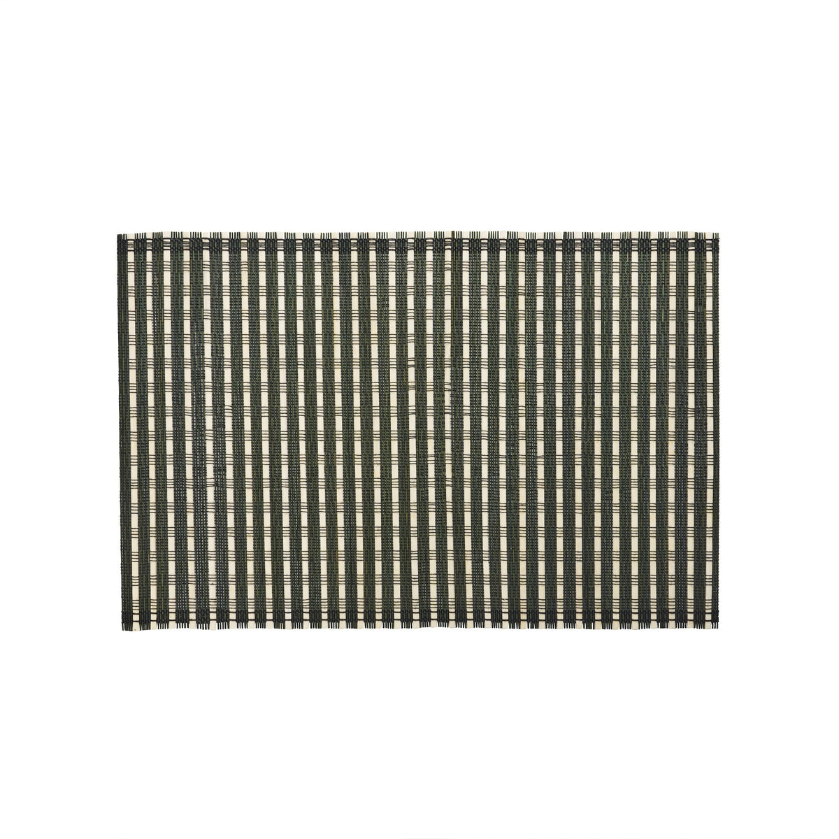 black and natural woven bamboo placemat in 50x33 size
