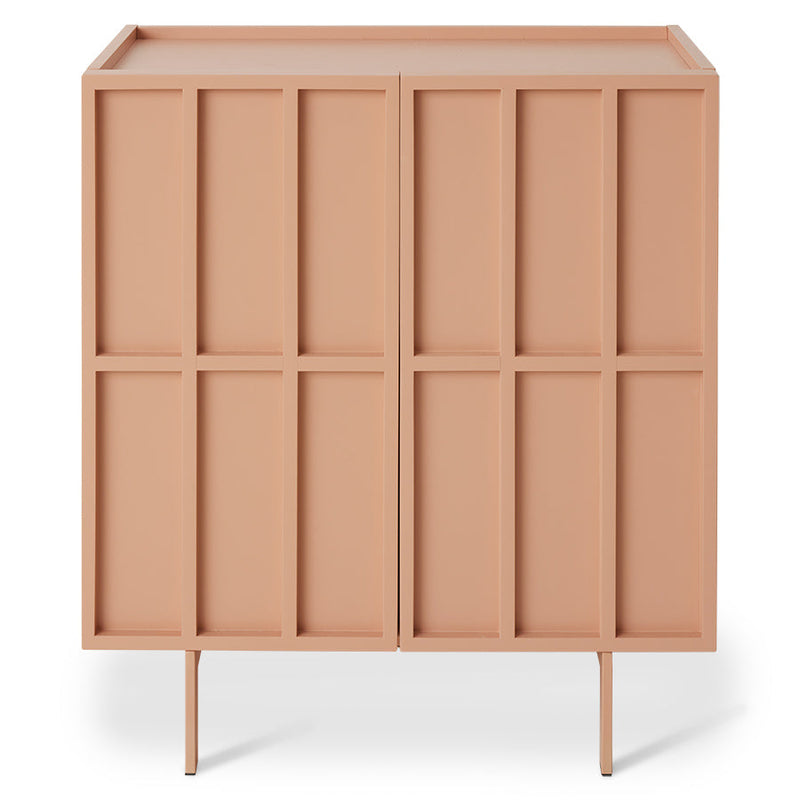 Blush peach HKLIVING block cupboard, front view from above