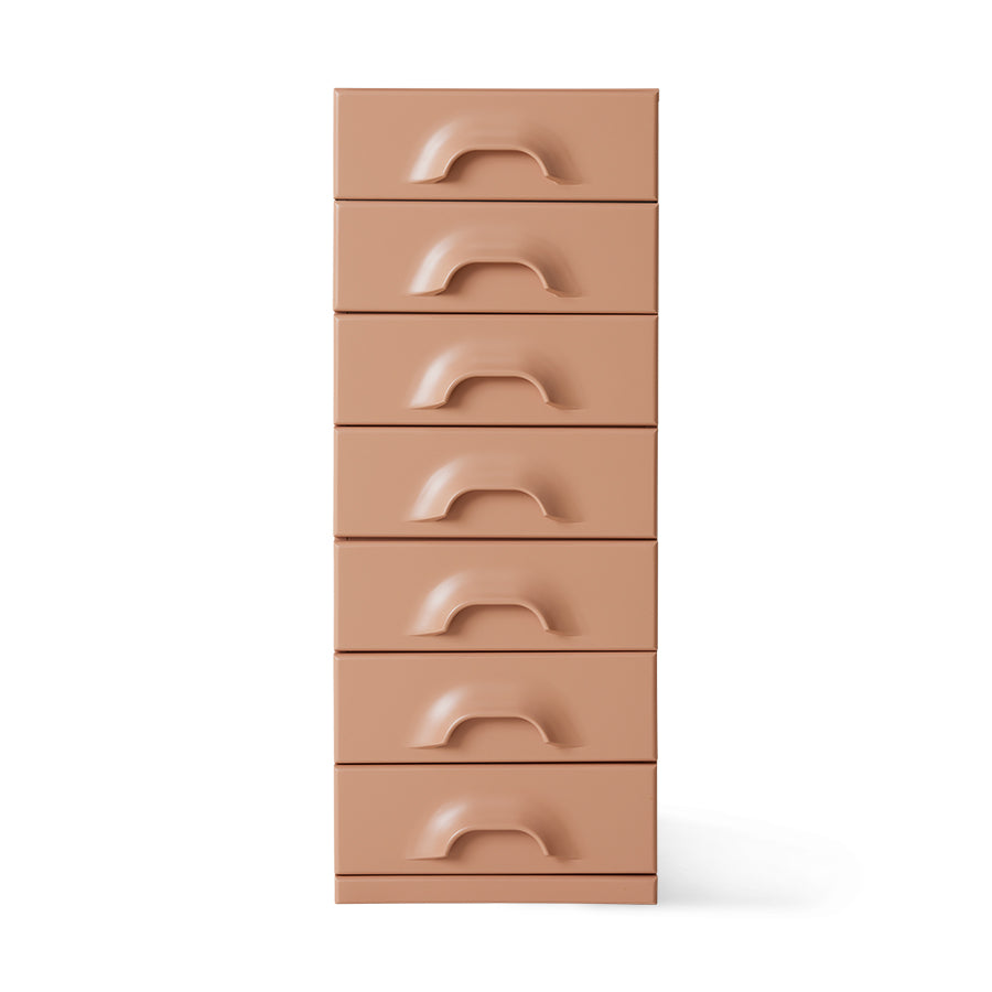 Chest of 7 Drawers in Blush Pink by HKLIVING