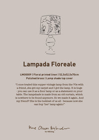 Large Polished Brass Table Lamp with Floral Shade – Lampada by MON for HKLIVING