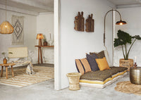 Recycled Cotton Throw – Ecru, Brown & Honey