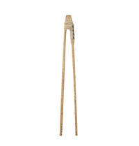 natural mango wood tongs with blue woven bamboo detail
