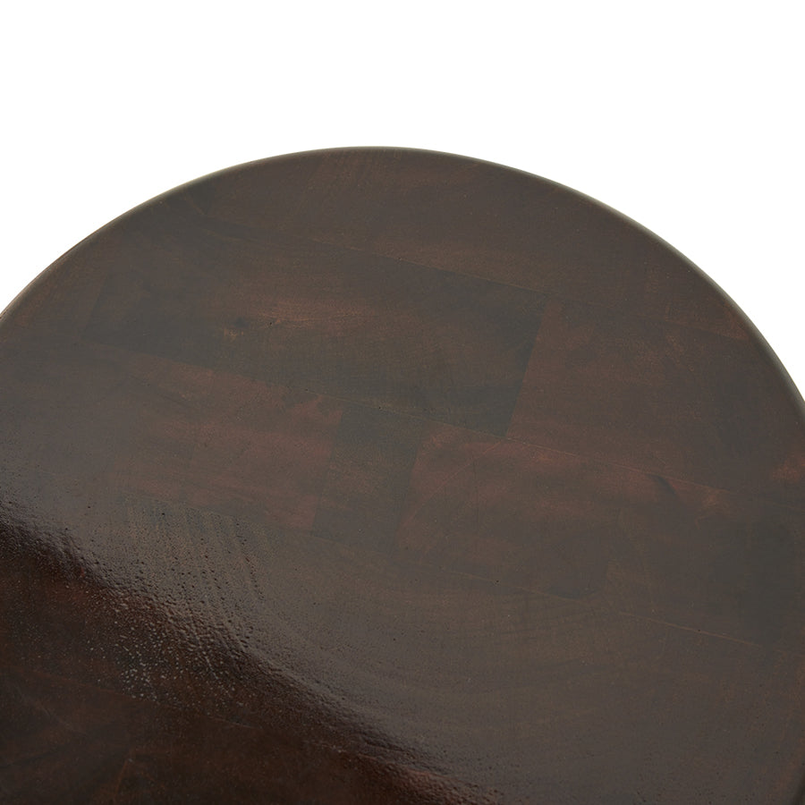 Wooden Stool, Burgundy Deep Brown, Side Table by HKLIVING