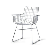 Metal Wire Chair with Arms by HKLIVING Available in Silver, Brass, and Black