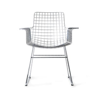 Metal Wire Chair with Arms by HKLIVING Available in Silver, Brass, and Black