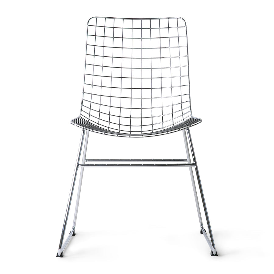 Silver Metal Wire Chair by HKLIVING