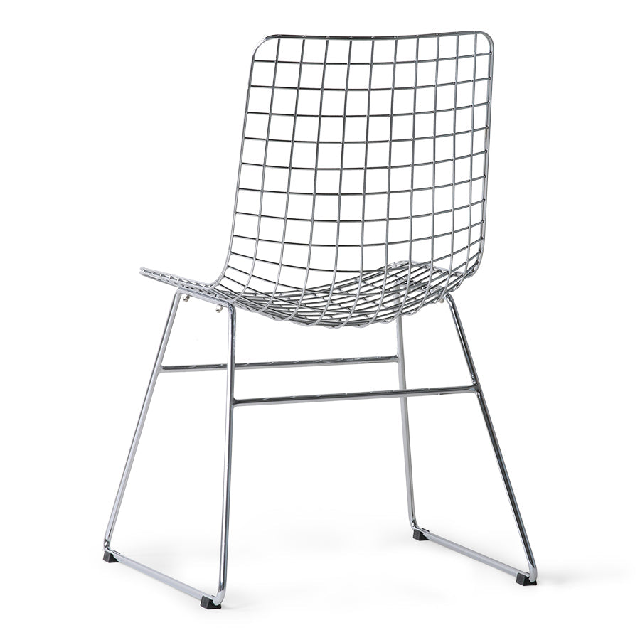 Silver Metal Wire Chair by HKLIVING