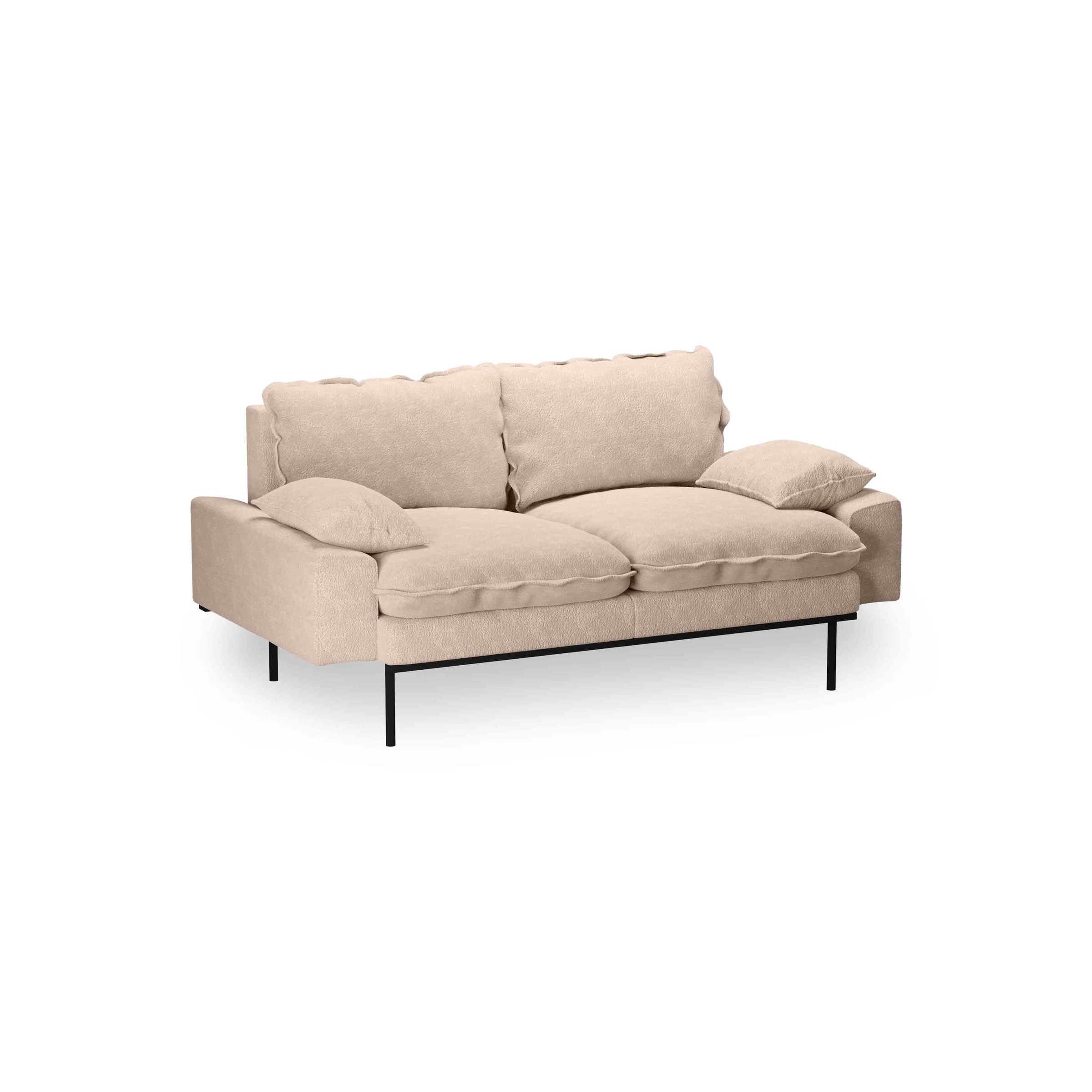 2-Seater Retro Sofa in Boucle Taupe by HKLIVING
