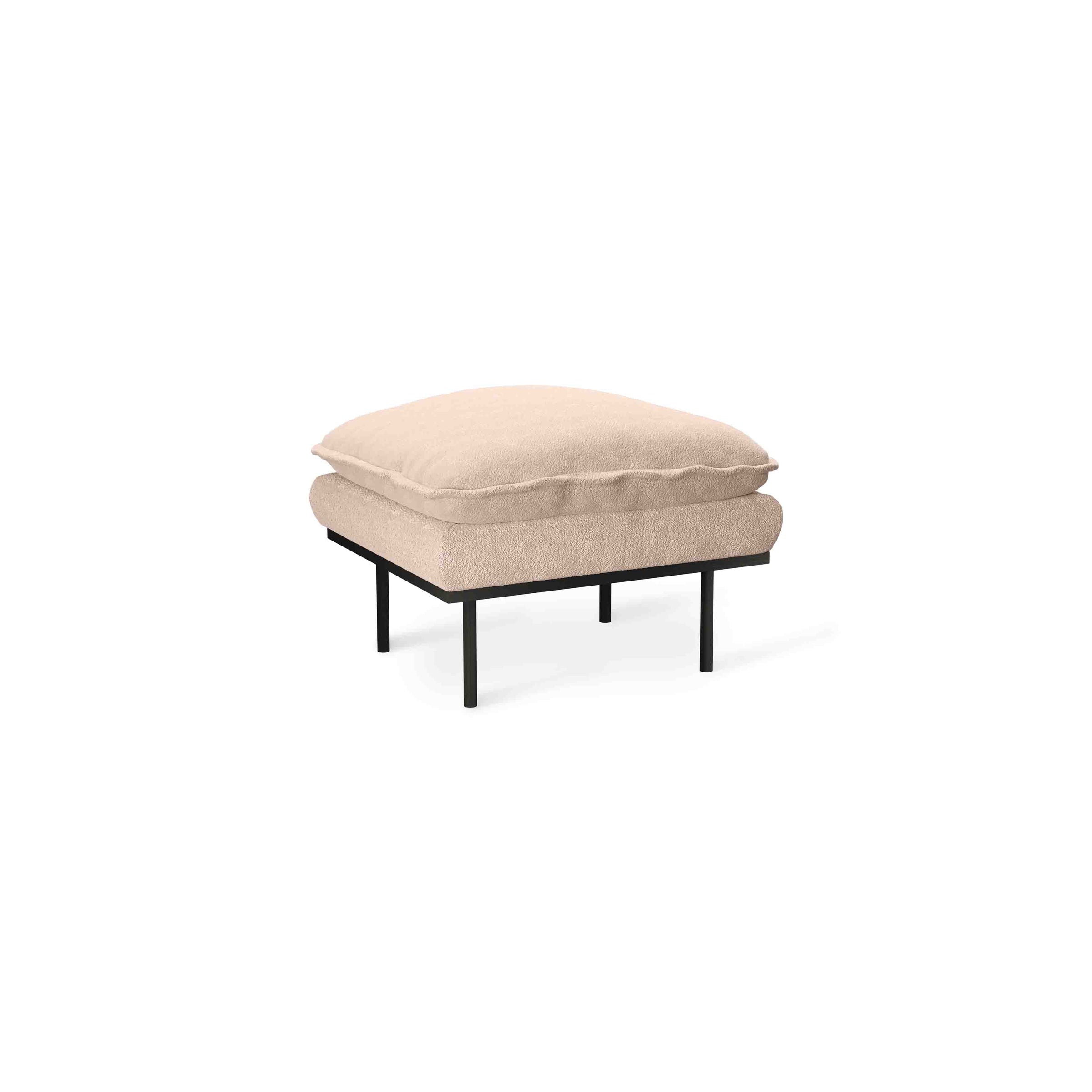 Retro Footstool in Boucle Taupe, Hocker by HKLIVING