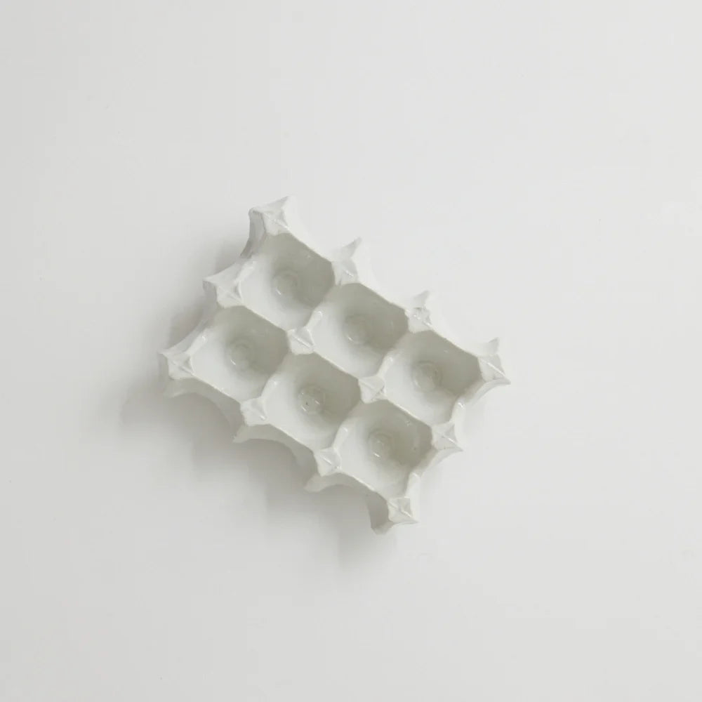 Nea white stoneware egg tray for 6 eggs by Olsson & Jensen