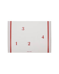 Nicolas Vahé Advent gift box 2026, white box with red stripes numbered 1 to 4 on the lid