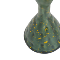 Oto candle holder glaze detail showing yellow and green tones
