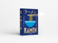 Blue Ramen box with gold and noodle bowl illustration