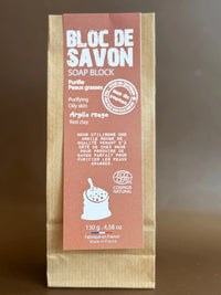 Red Clay unfragranced olive oil face and body soap by Mas du Roseau, 130g