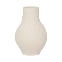 Risa curved vase in almond white with a spatula texture, by Urban Nature Culture