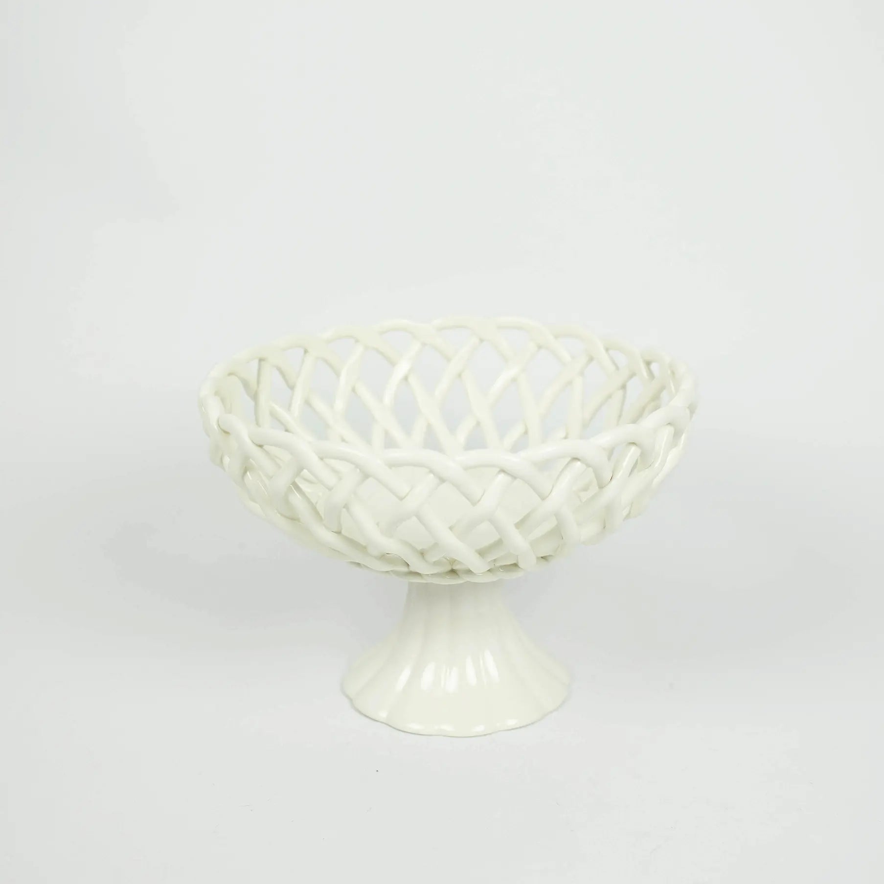 Ruth Porcelain Basket - Handmade Decorative Basket (Two Versions: Basket or on Stand)