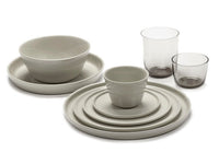 Cena smoky grey glass by Serax with matching stoneware tableware