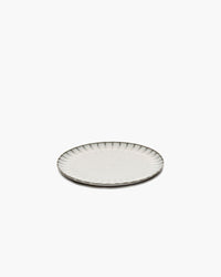 Inku 21cm white breakfast plate by Sergio Herman for Serax on a white background