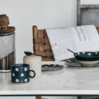 Grainy Mug w Handle Dark Blue/Sand