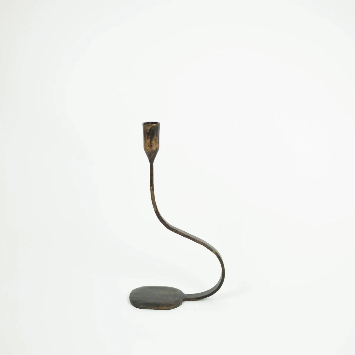 Steffi 30 cm black cast iron candle holder by Olsson & Jensen on a white background