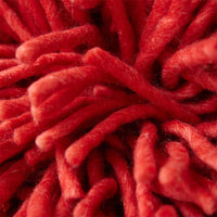 Close-up of the rugged high pile wool texture on the HKLIVING cherry red cushion, 50x50cm
