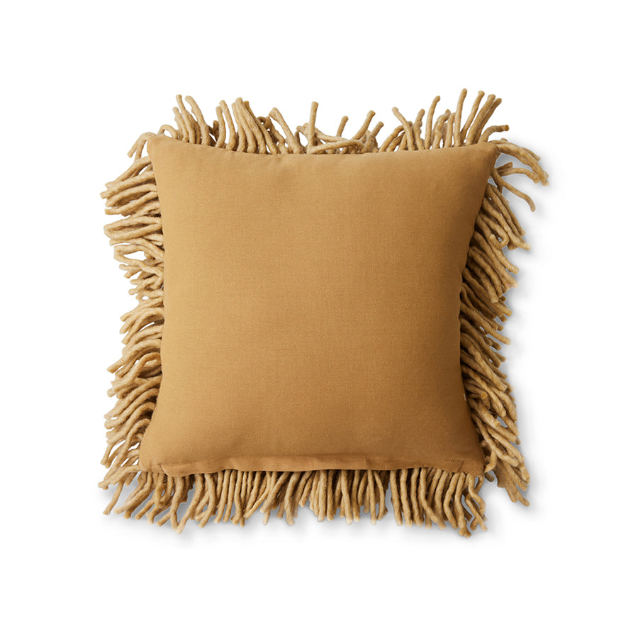 Rugged Woolen Square Cushion, 50x50cm, Olive, by HKLIVING