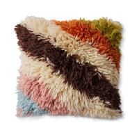fluffy striped cushion by HKLIVING in a 55x55cm size to add cosy texture and character to a plain sofa 