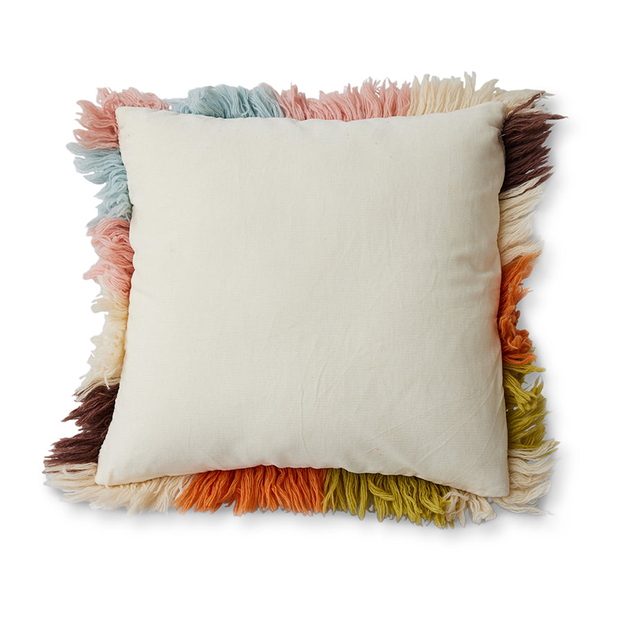 plain cotton reverse of the hkliving fluffy striped cushion