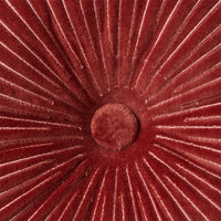 HKLIVING Round Burgundy Cotton Velvet Ripple Cushion - Red (35x10x35cm)