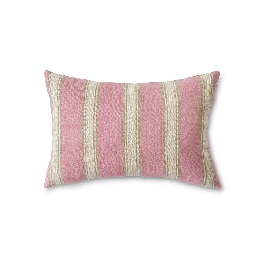 HKLIVING blush striped cushion 60x40cm, styled with neutral cushions for layered Scandi look
