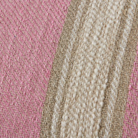 HKLIVING woven striped cushion in blush pink, angled view showing full front pattern and shape
