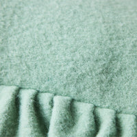 Close-up texture detail of HKLIVING mint felt cushion fabric and ruffled edge