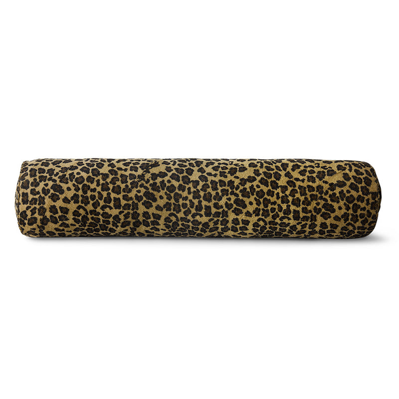 HKLIVING extra large leopard print bolster cushion on white background