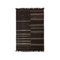 Striped Woolen Kelim Rug - Brown 150x240cm by HKLIVING