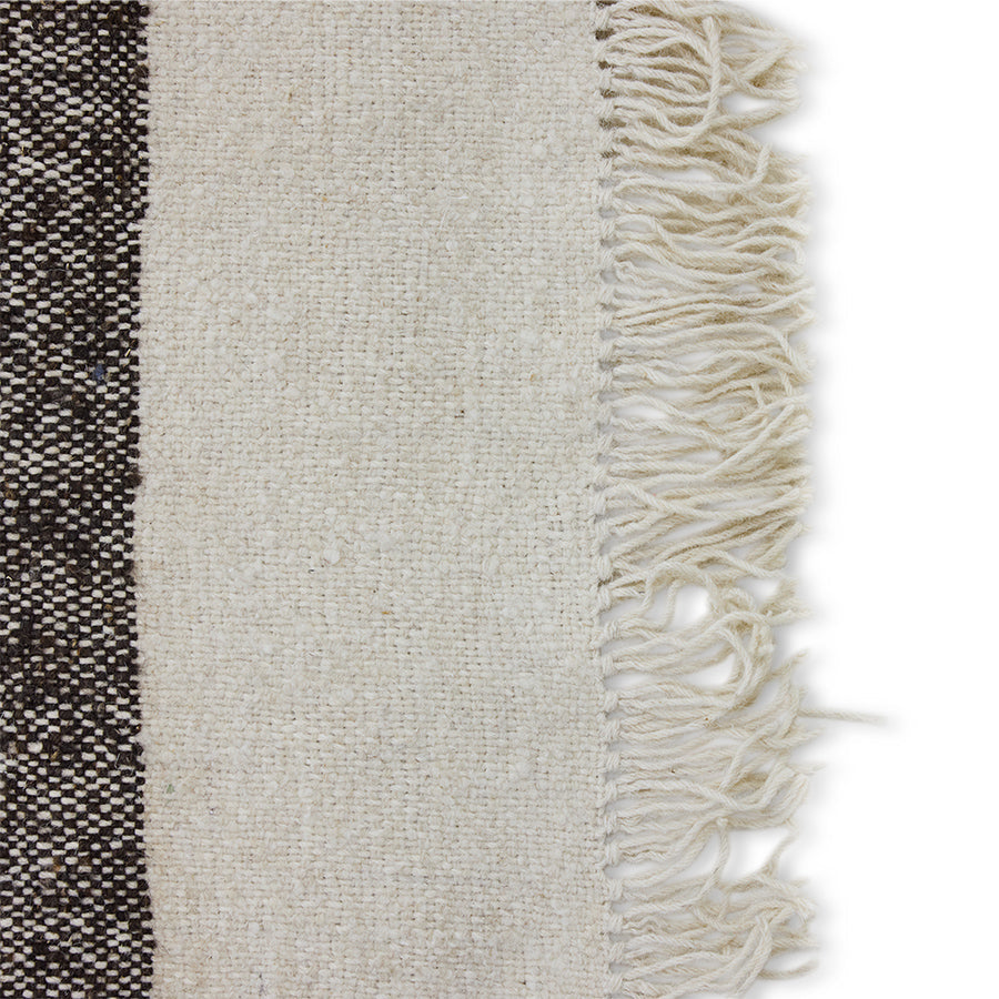 Striped Woolen Kelim Rug - Cream 200x300cm by HKLIVING