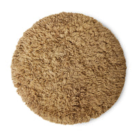 Fluffy Roud Rug, 2m Diameter, Caramel by HKLIVING