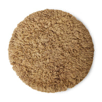 Fluffy Roud Rug, 2m Diameter, Caramel by HKLIVING