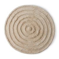 Cream Round Woollen Rug, 1.5m Diameter from HKLIVING