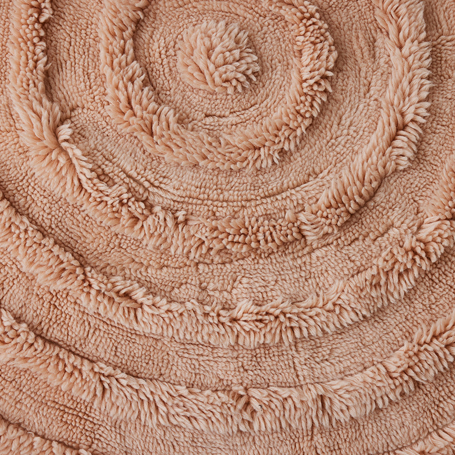 Soft Pink Round Woollen Rug, 1.5m Diameter from HKLIVING