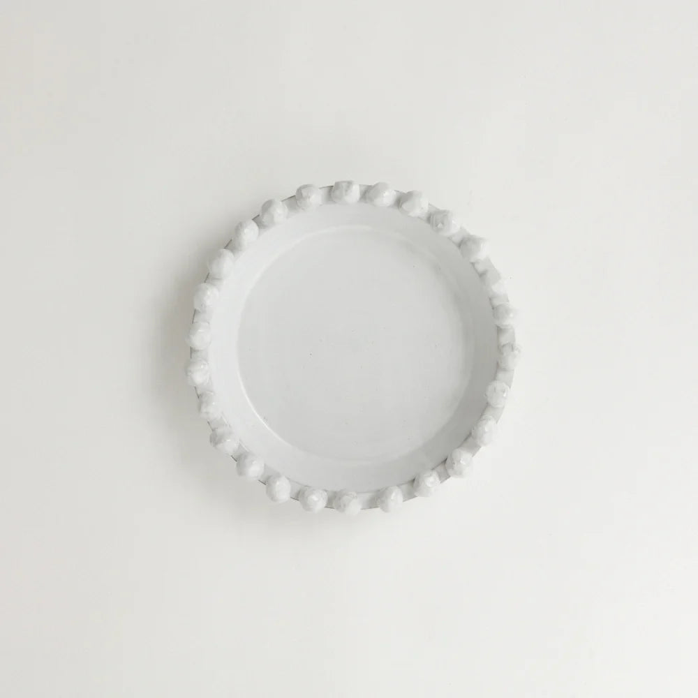 Top view of the Vera white bobble edge bowl by Olsson & Jensen