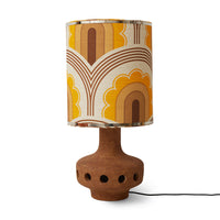 HKLIVING mud terracotta lamp base paired with cream boucle shade for cosy earthy interiors