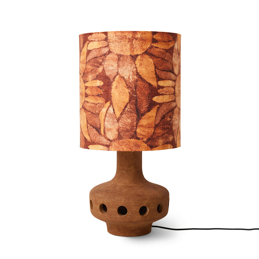 Terracotta Lamp Base in Mud 41.5cm by HKLIVING – Earthy Texture for Statement Lighting
